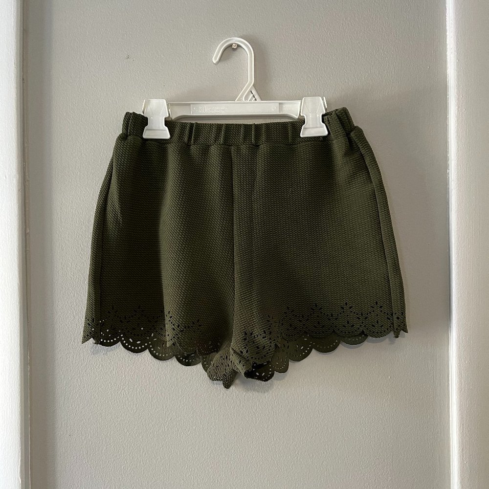 High Waist Green Shorts